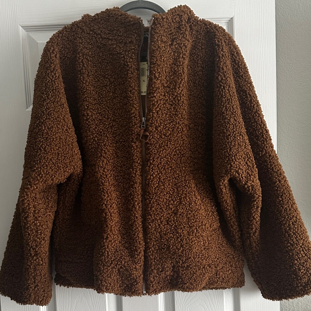 Max Edition Warm Sienna Sherpa Jacket